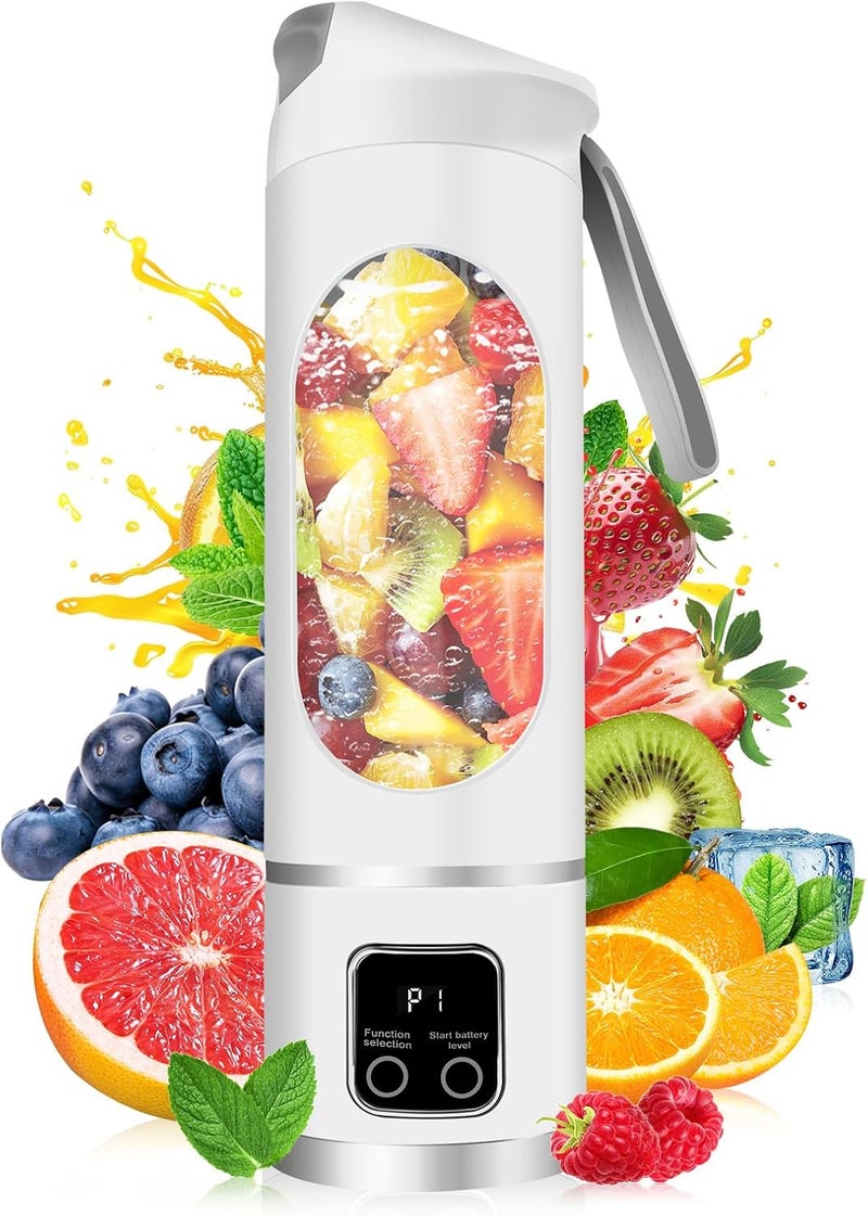 pakay Portable Blender Personal Electric USB，500ML Portable juicer Shakes and Smoothies Blender，Small Blenders，Mixing，Compact、Convenient and Versatile (White) - Image 1